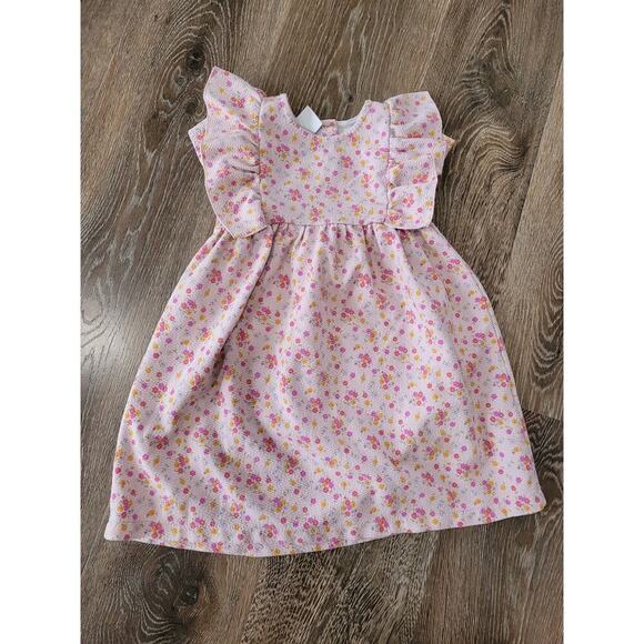 Zara Girls Floral Pink Dress‎ with Ruffles size 4-5 year old #5 - Picture 1 of 4